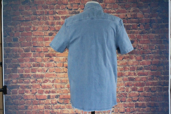 Classic Blue Denim Short Sleeve Shirt (Vintage / … - image 5