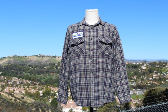 Vintage Plaid Rent All Button Up Work Shirt (Vint… - image 1