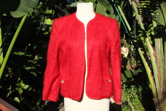 Vintage Red Mohair Wool Scotland Blazer (Vintage … - image 1