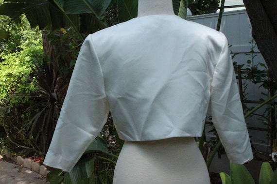 White Satin Bolero USA (Vintage / 80s / Night Sce… - image 5