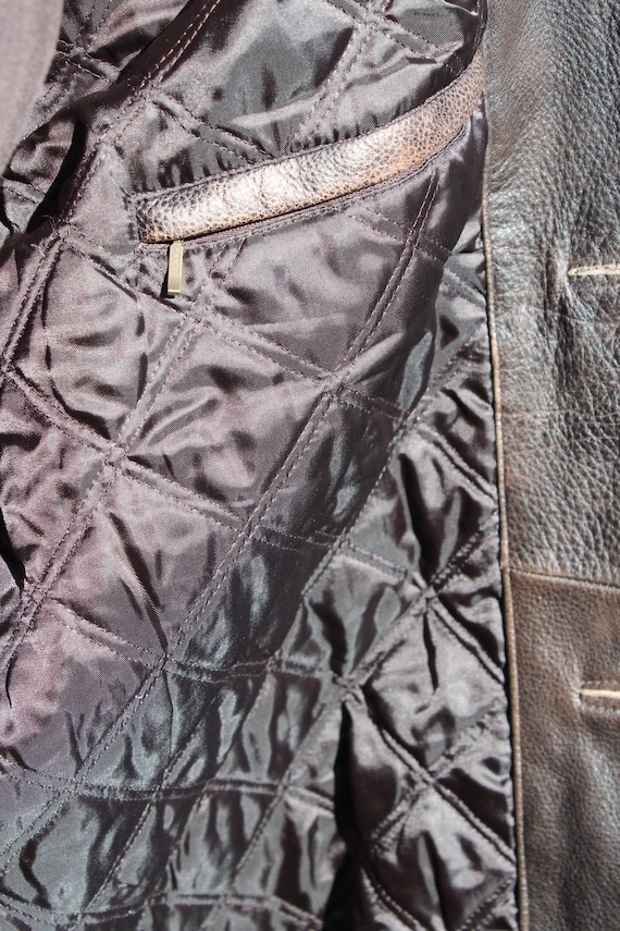 Vintage Dark Brown Leather Eddie Bauer XL Button up Coat (vintage