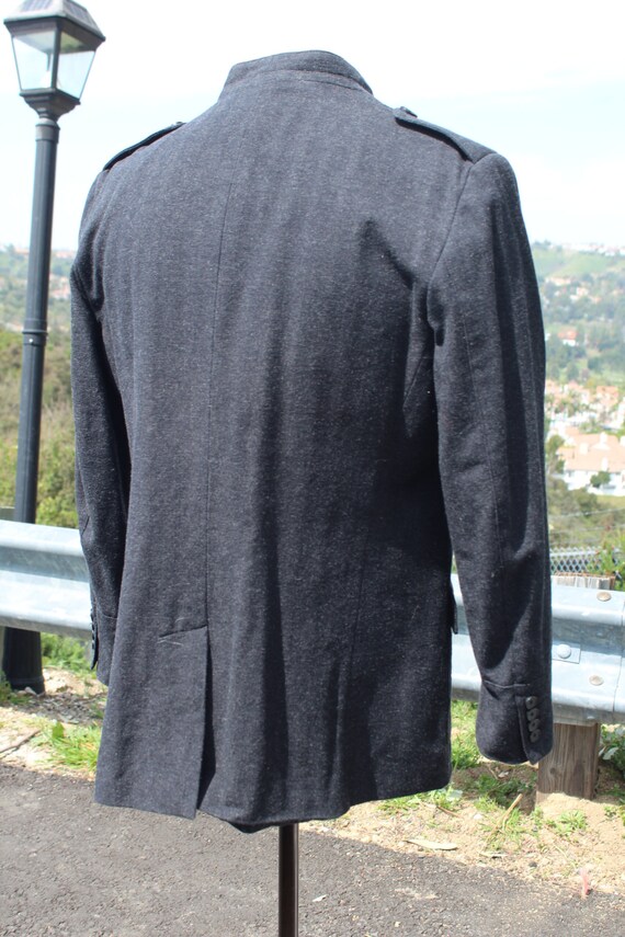 Vintage Black Wool Luxury Field Jacket Overcoat X… - image 4