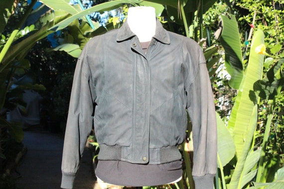 Vintage 80s Black Wilsons Leather Insulated Bomber