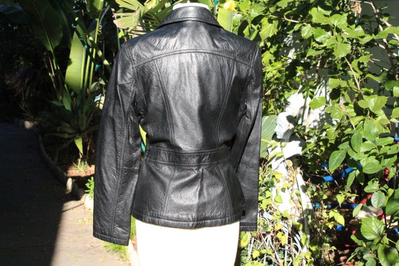 新品未使用 Wilson レディース ブラック ジャケット XS Vintage 80s Black Wilsons Leather Snap Womens Coat (vintage / 80s