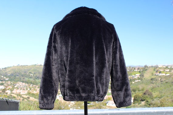 Vintage Black Faux Fur Coat Large (Vintage / 90s) - image 4