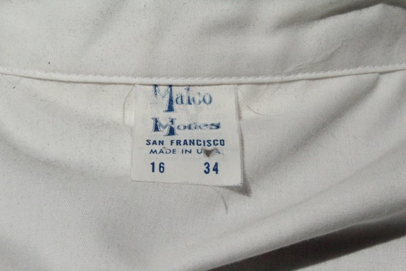 Vintage 60s White Western Cowboy Shirt NOS Malco … - image 3