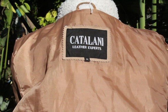 Vintage Catalani Tan Suede Jacket w White Shearli… - image 8