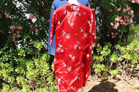 Kids youth 14 Red Cheongsam Dress (Vintage /80s) - image 1