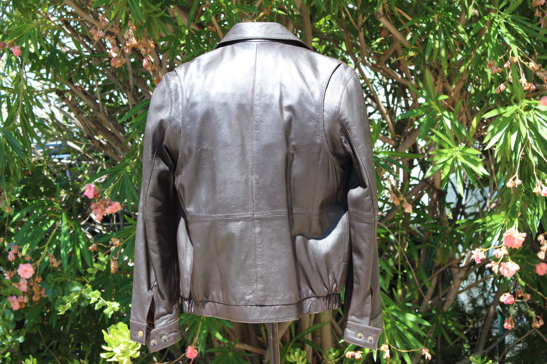 Vintage Alfani Brown Leather Jacket Small (vintage / 80s / Alfani 