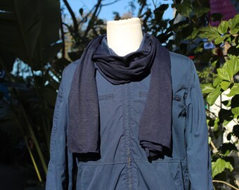 Dark Navy Blue Soft Scarf (Vintage / 80s)