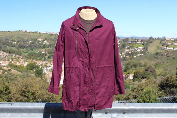 Vintage Dark Purple Parka 2XL Lightweight Cotton … - image 1