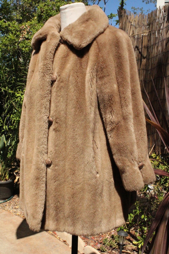 1950s Grandella Faux Fur Swing Coat (Vintage / Sp… - image 3