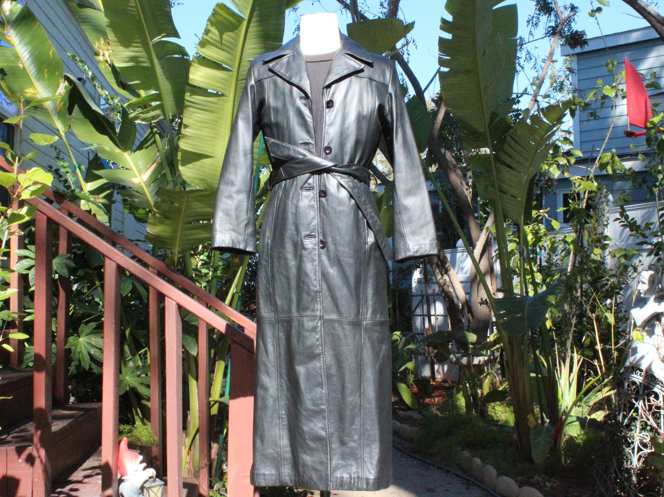 Men's wilson top leather trench coat