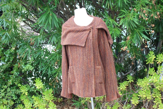Brown Fashionable Tweed Women's Jacket 16 (Vintag… - image 1