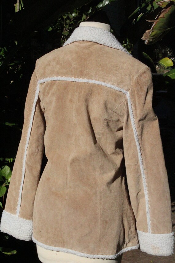 Vintage Catalani Tan Suede Jacket w White Shearli… - image 6