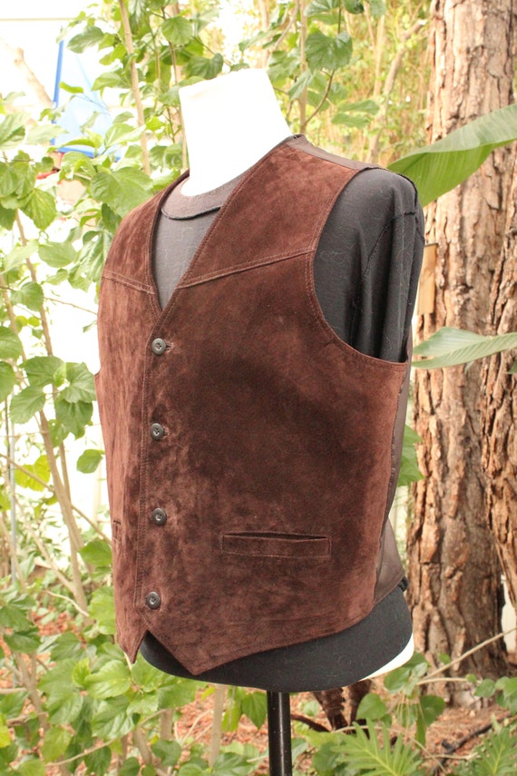 Vintage Brown Wilson's Suede Leather Vest (Vintag… - image 3