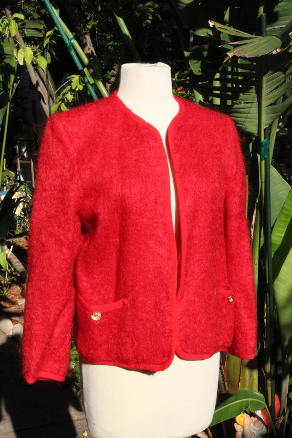 Vintage Red Mohair Wool Scotland Blazer (Vintage … - image 2