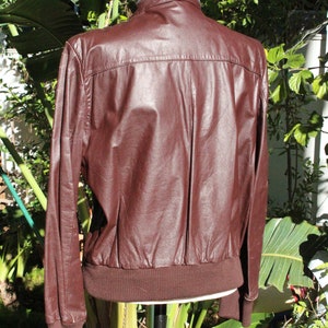 Vintage 70s Chocolate Brown Leather Jacket w Hidden Hood image 5