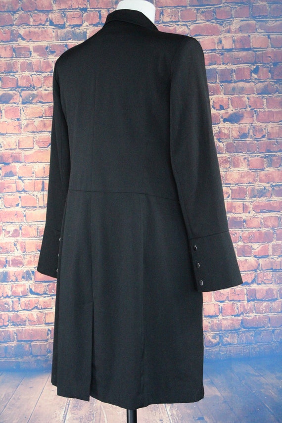 Long Black Goth Jacket with Zippers (Vintage / 80… - image 7