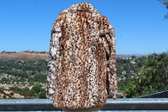 Brown Cheetah Print Jacket Made With Rabbit Fur (… - image 4