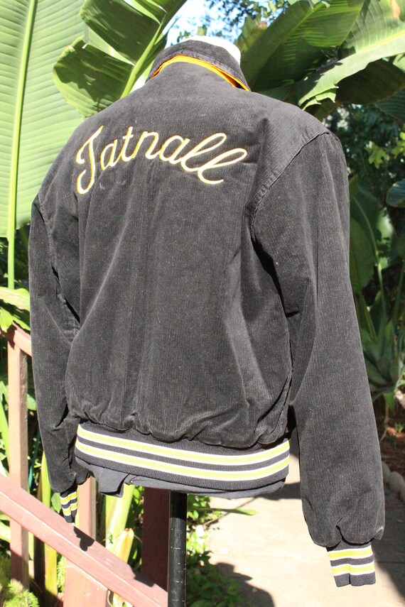 50s Black Corduroy Lettermans Jacket Tatnall (Vin… - image 6