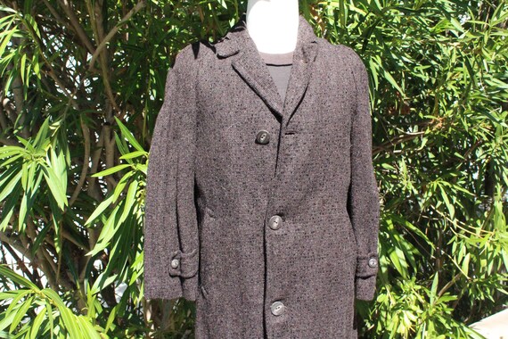 SPECIAL Vintage 50s Brocade Tweed Wool Glenkirk Trench Coat 