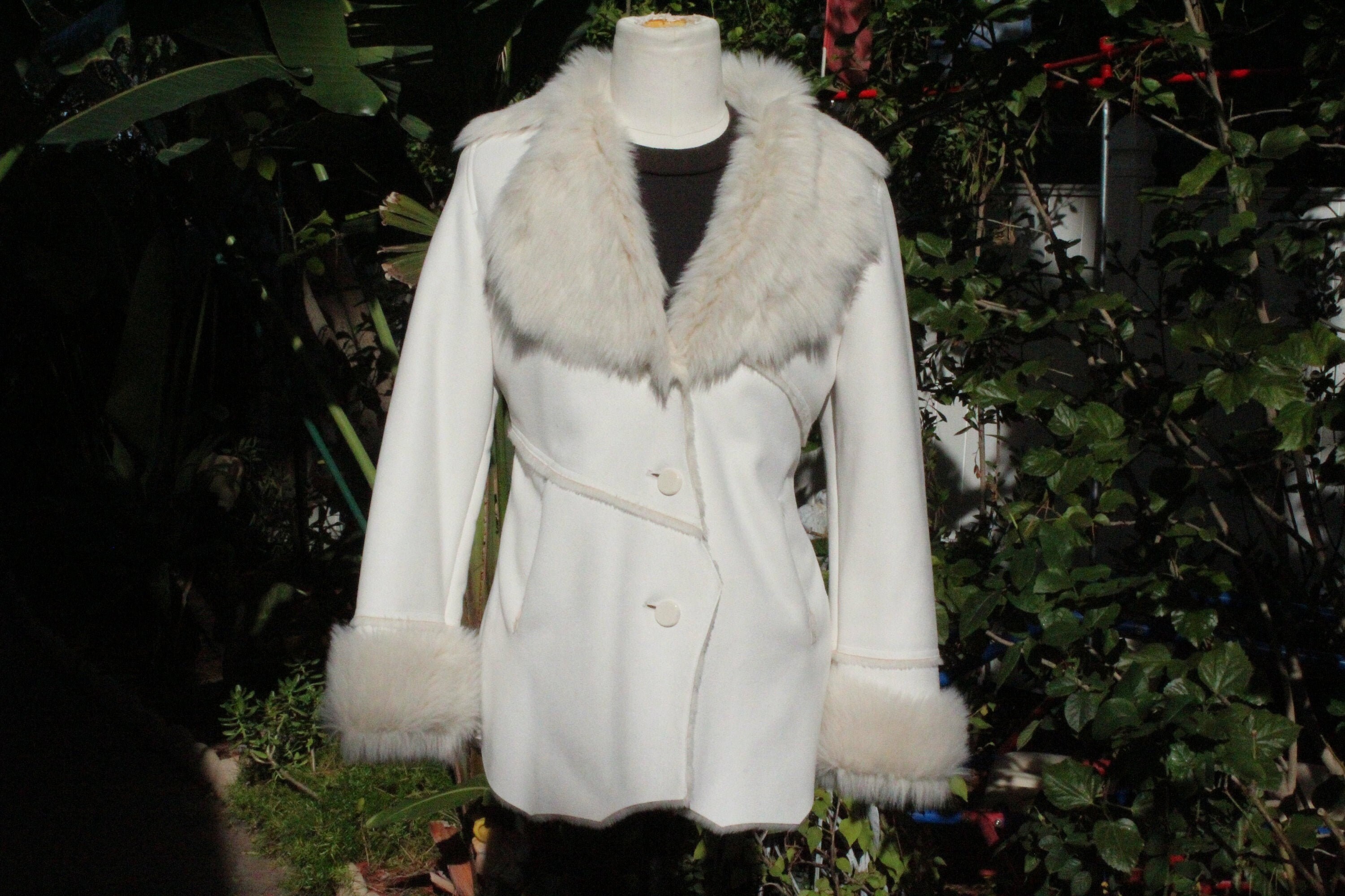 Vintage White Faux Fur Shearling Winter 