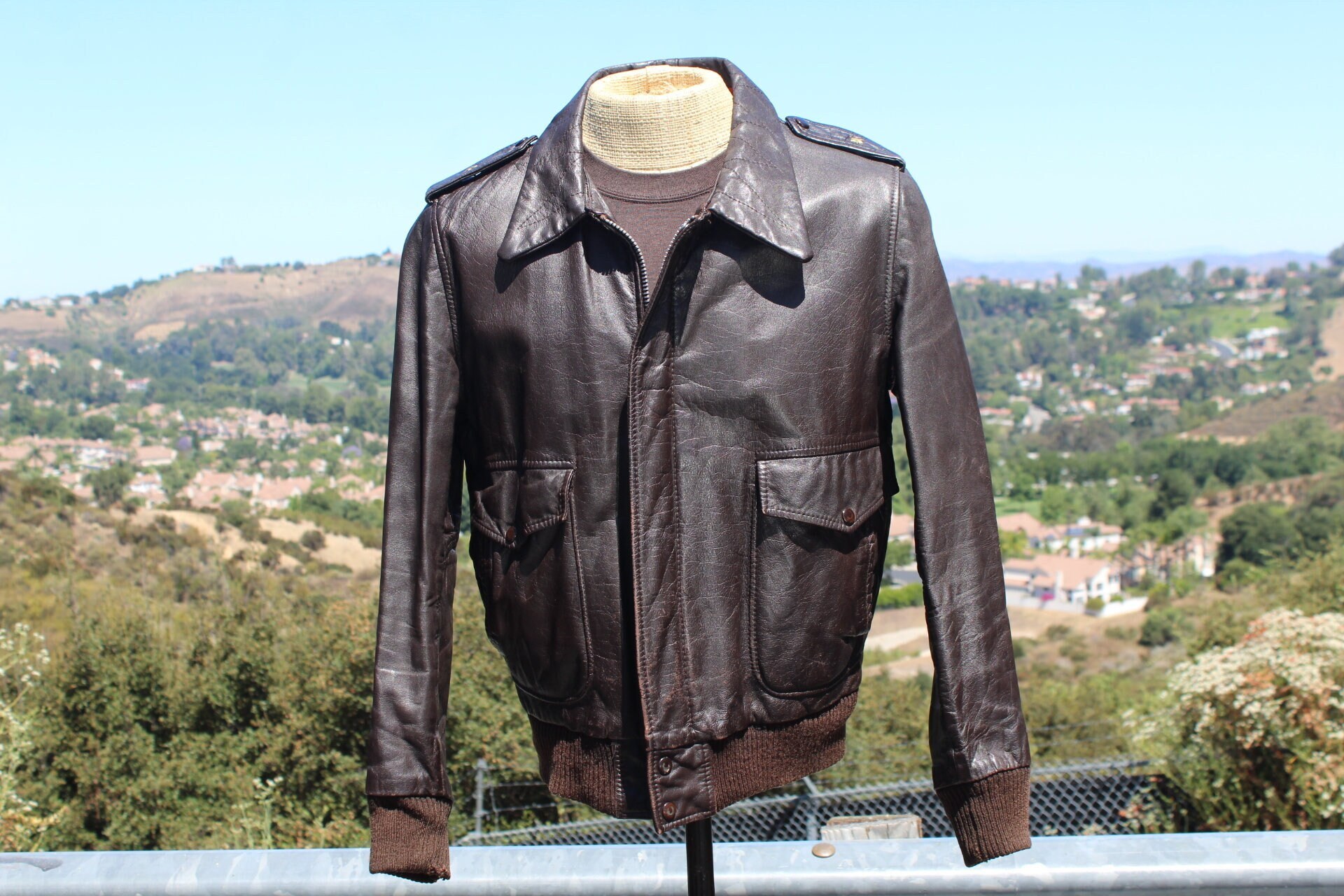 50s Vintage Leather flight jacket 本革 Vintage 50s Brown Leather Bomber Jacket Medium (vintage / 50s) - Etsy