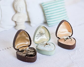 Vintage heart ring boxes