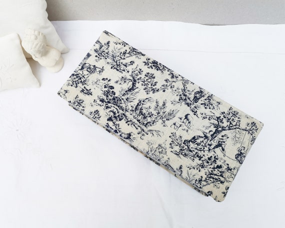 Vintage French box covered in blue toile de jouy … - image 2