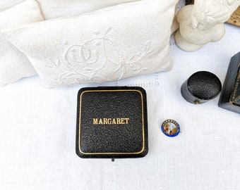 Art Deco 1931 Margaret blue velvet lined charm pendant jewelry box