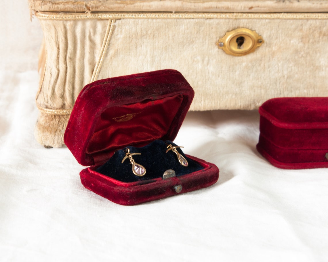 Antique Velvet Jewelry Boxes Antique Pin Box Antique Brooch Etsy