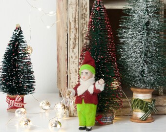 Antique Christmas bisque doll, German Christmas elf