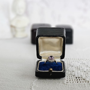 Antique French fine leather ring box