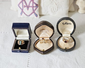 Vintage leren ringendoosjes