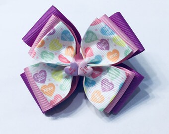Sweetheart Hair Bow Sweetheart Hair Clip XOXO bow I Love You Hair Bow Sweetheart Valentine\u2019s Day Hair Clip Valentine/'s Hair Clip