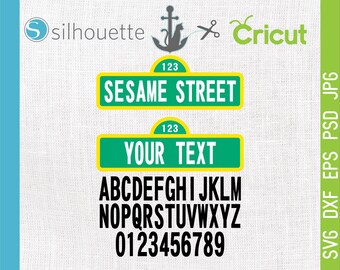 Sesame Street Sign svg, Sesame Street font, Sesame Street your text, Blank Sign only svg, dxf, eps, png, cricut, silhouette cameo