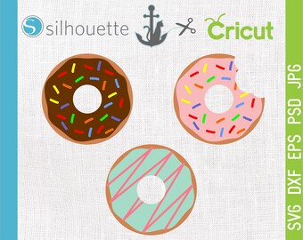 Sprinkle Donut Doughnut svg, eps, png, dxf, Donut, Donut Cut file, Donut cutting file, Silhouette Cricut Vinyl Design, Commercial use ok
