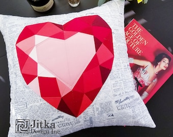 Diamond Heart Foundation Paper Piecing Pattern