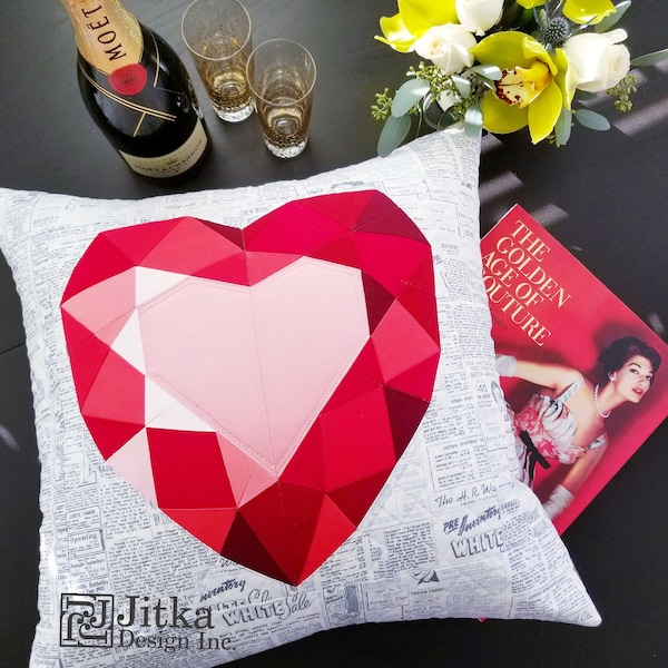 Diamond Heart Foundation Paper Piecing Pattern