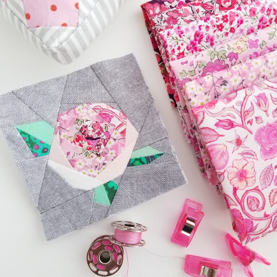 Foundation Paper Roses Rose Foundation Paper Piecing Pattern - Etsy