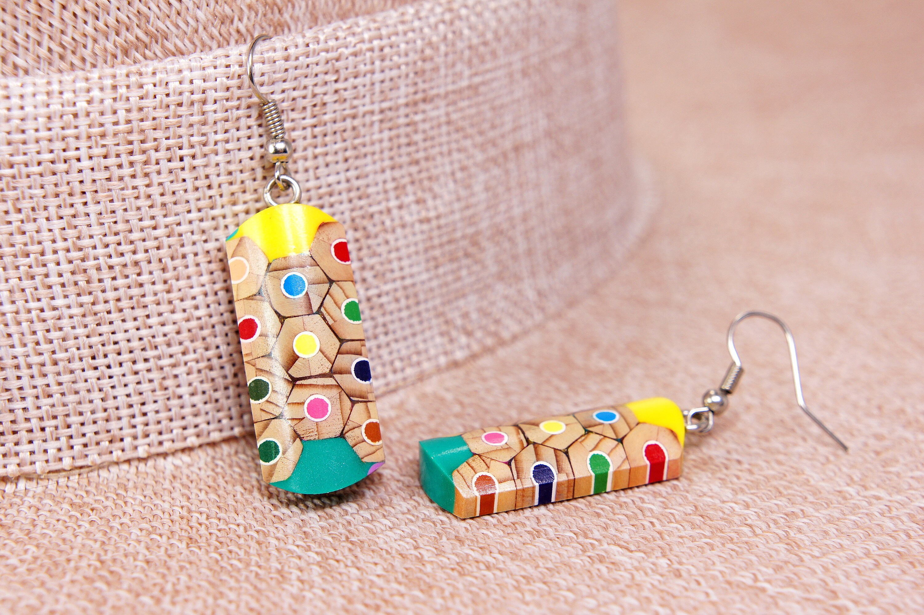 Earrings from colored pencils Colored pencils Jewelry from Etsy