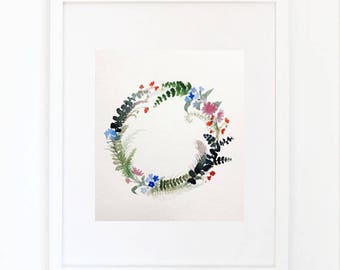 EUCALYPTUS WREATH, original painting, 29, 7 x 23, 7