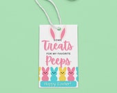 Treats for My Peeps Easter Gift Tags | Easter Basket Tag | Printable PDF Download