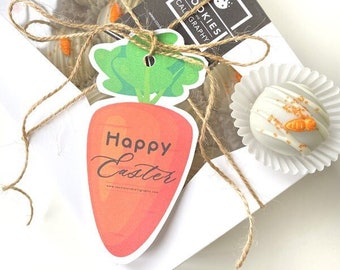 Happy Easter Carrot Shaped Gift Tags | Printable PDF Download