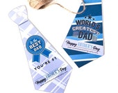 Happy Fathers Day Necktie Gift Tags | Printable PDF Download