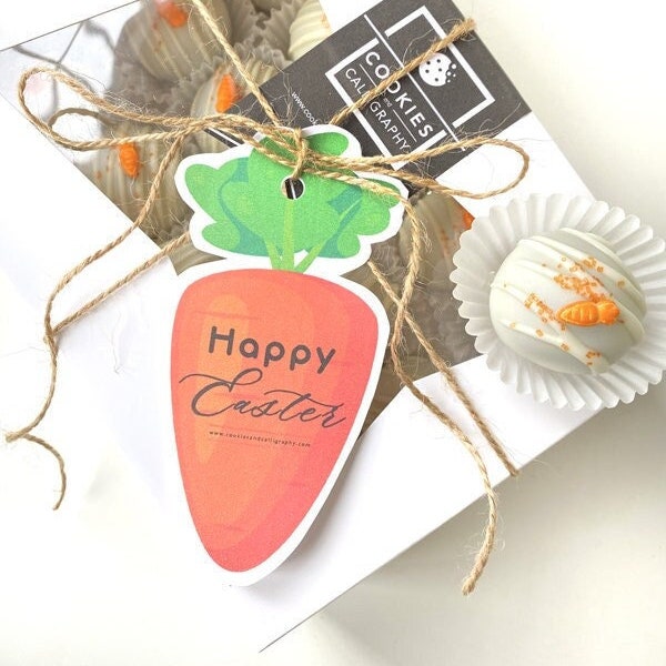 Happy Easter Carrot Shaped Gift Tags | Printable PDF Download