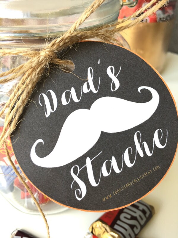 Happy Fathers Day Dad's Stache Gift Tags Printable PDF Download - Etsy