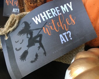Halloween Gift Tag Set | Witches & Ghost Designs (Printable PDF)