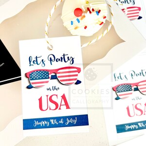 Happy 4th of July Party in the USA Gift Tags | Independence Day Gift Tag | Printable PDF Download